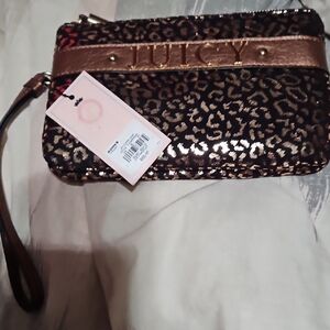 Juicy Couture Metallic Leopard Wristlet
